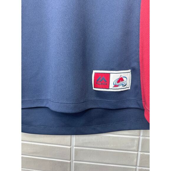 Majestic Avalanche Jersey Women’s Medium Red V-Neck Rhinestone NHL Shirt - Picture 2 of 6